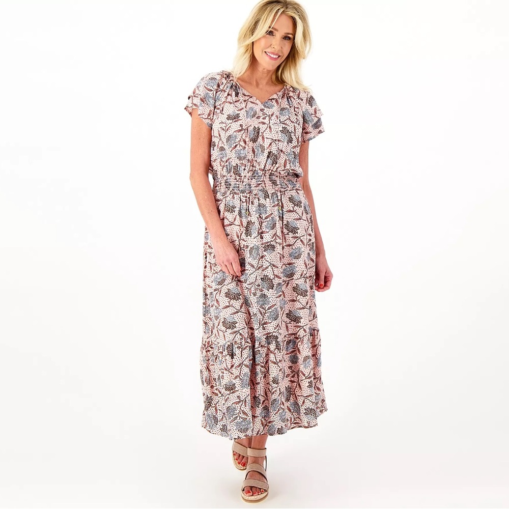 Destination Three Sixty Five Pink Floral Print Maxi‎ Dress
